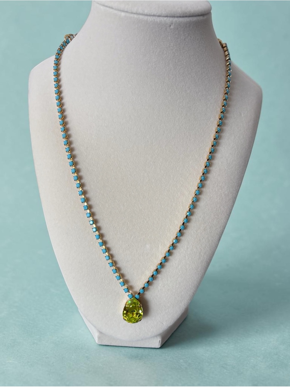 TOVA Milli Necklace Chartreuse/ Turquoise